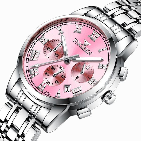 wristwatches ladies watch three-eye six-pin female student waterproof luminous fashion trend net red, Slivery;brown 
wristwatches ladies watch three-eye six-pin female student waterproof luminous fashion trend net red, Slivery;brown