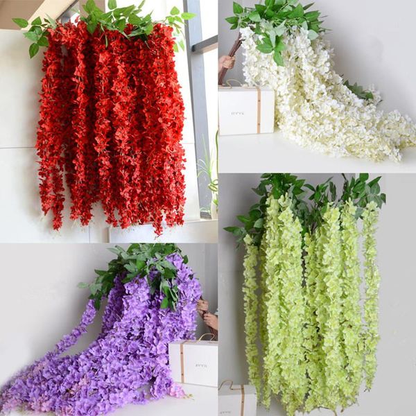 120pcs/lot 165cm white artificial silk hydrangea flower wisteria vine garland hanging ornament for garden home wedding decor decorative flow
120pcs/lot 165cm white artificial silk hydrangea flower wisteria vine garland hanging ornament for garden home wedding decor decorative flow