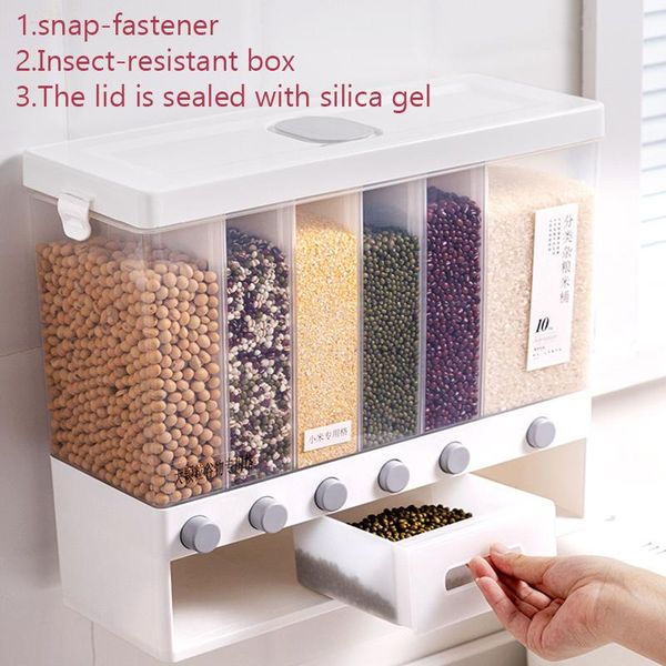storage bottles & jars plastic wall-mounted storages kitchen separate rice bucket sealed grain tank divide multifunctional cereals
storage bottles & jars plastic wall-mounted storages kitchen separate rice bucket sealed grain tank divide multifunctional cereals