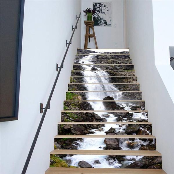 wall stickers pvc wallpaper mountain stones waterfal landscape simple 13 pieces of diy stair stickers, step
wall stickers pvc wallpaper mountain stones waterfal landscape simple 13 pieces of diy stair stickers, step