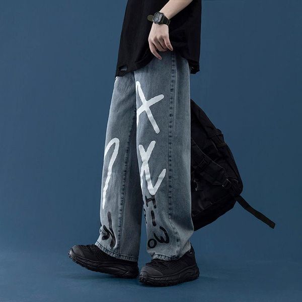 graffiti printed letter jeans men's casual all-match washed loose wide-leg pants blue hiphop streetwear tide trousers
graffiti printed letter jeans men's casual all-match washed loose wide-leg pants blue hiphop streetwear tide trousers