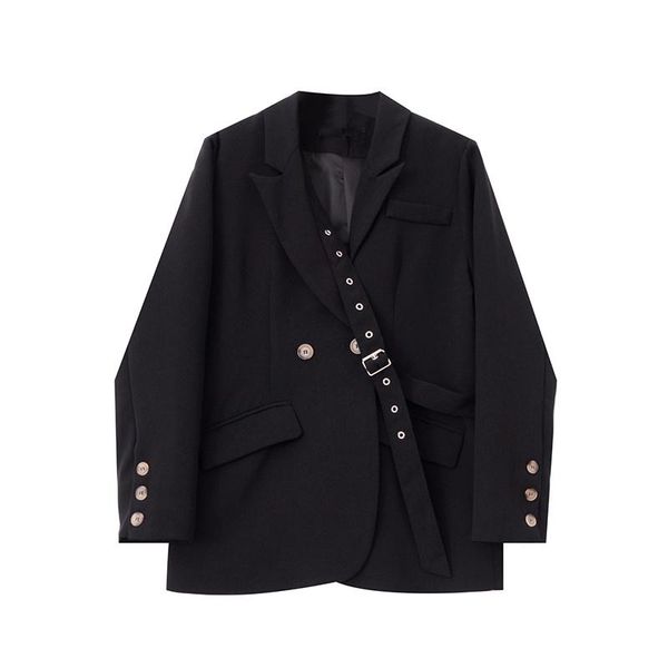 women's suits & blazers liscn spring 2021 trend solid double breasted jacket women loose casual office lady notched autumn, White;black
women's suits & blazers liscn spring 2021 trend solid double breasted jacket women loose casual office lady notched autumn, White;black