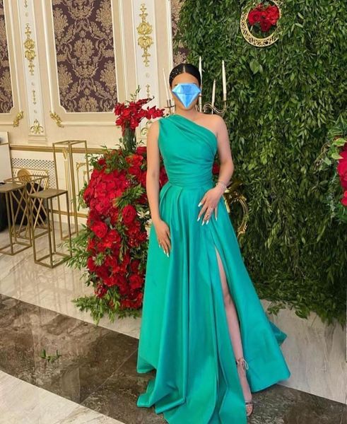 one shoulder satin green evening dresses with pockets long zipper back side slit abendkleider robes de soiree prom gowns, Black;red
one shoulder satin green evening dresses with pockets long zipper back side slit abendkleider robes de soiree prom gowns, Black;red