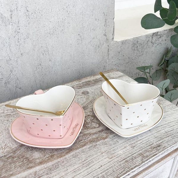 mugs love shape polka dot with spoon and saucer set ceramic mug coffee cup/afternoon tea/mate cup/gift first choice
mugs love shape polka dot with spoon and saucer set ceramic mug coffee cup/afternoon tea/mate cup/gift first choice