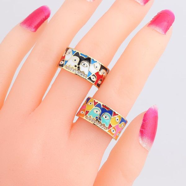 wedding rings 2021 cat head and white eyes shiny set exquisite gold plated party vintage jewelry handmade color enamel wide ring for woman, Slivery;golden
wedding rings 2021 cat head and white eyes shiny set exquisite gold plated party vintage jewelry handmade color enamel wide ring for woman, Slivery;golden