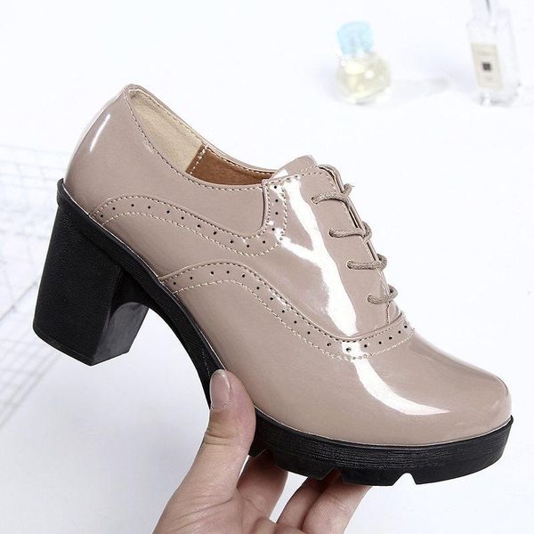 dress shoes 7cm high heel women patent leather spring autumn female square heels thick-soled retro lace-up women's pumps, Black
dress shoes 7cm high heel women patent leather spring autumn female square heels thick-soled retro lace-up women's pumps, Black