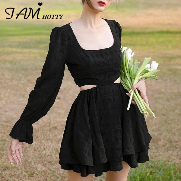 casual dresses elegant waist hollow out plaid dress women flare long sleeve a-line party kawaii ball gown mini korean iamty, Black;gray
casual dresses elegant waist hollow out plaid dress women flare long sleeve a-line party kawaii ball gown mini korean iamty, Black;gray