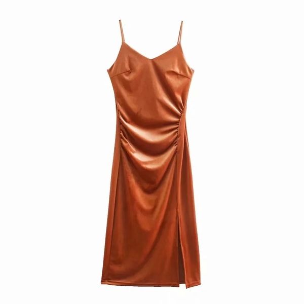 spring women side slit velvet suspender midi dress female v neck slim clothes casual lady vestido d7123 210430, Black;gray
spring women side slit velvet suspender midi dress female v neck slim clothes casual lady vestido d7123 210430, Black;gray