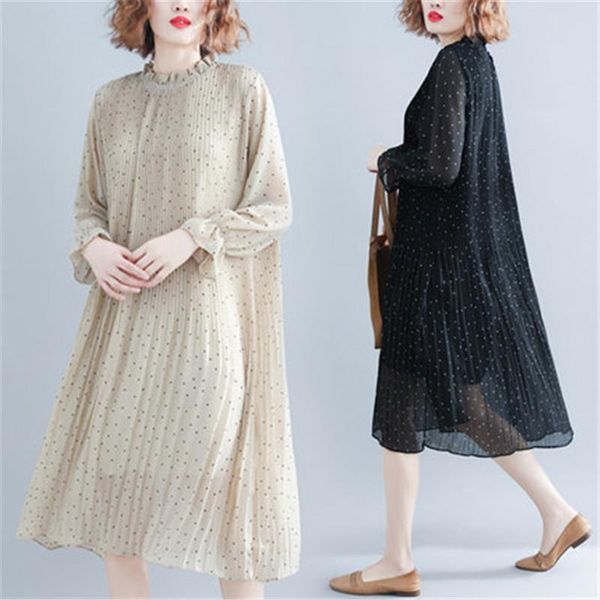 casual dresses 2021 super large size women's dress spring belly chiffon w182, Black;gray
casual dresses 2021 super large size women's dress spring belly chiffon w182, Black;gray