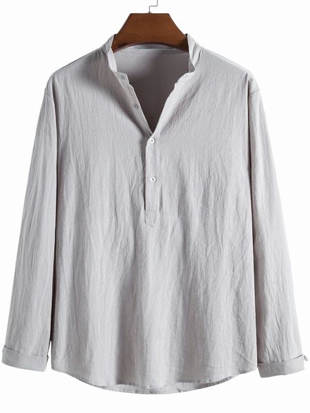 men solid half button shirt r1fv#, White;black
