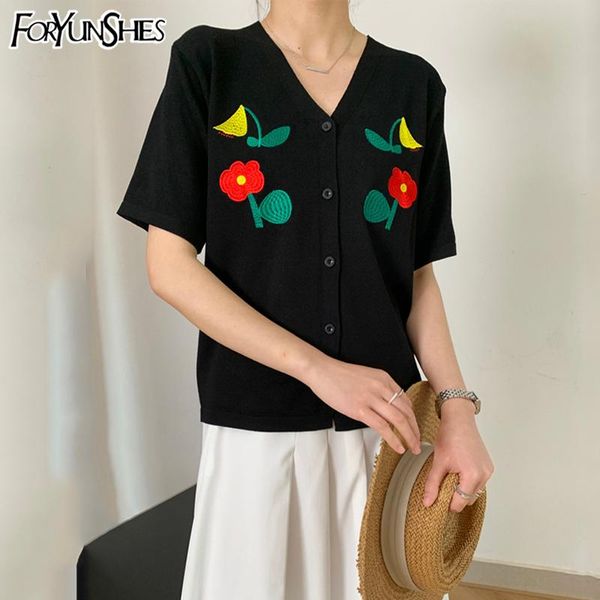 women's knits & tees women v neck knitted cardigan floral embroidery casual short sleeve loose 2021 korean style thin sweater streetwea, White
women's knits & tees women v neck knitted cardigan floral embroidery casual short sleeve loose 2021 korean style thin sweater streetwea, White