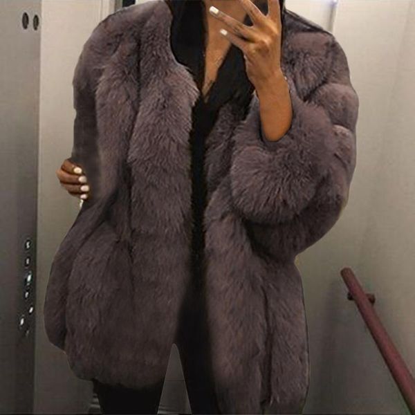 women's fur & faux women coat autumn flavour plush jackets fashion long arm revers coats overcoats 2021, Black
women's fur & faux women coat autumn flavour plush jackets fashion long arm revers coats overcoats 2021, Black