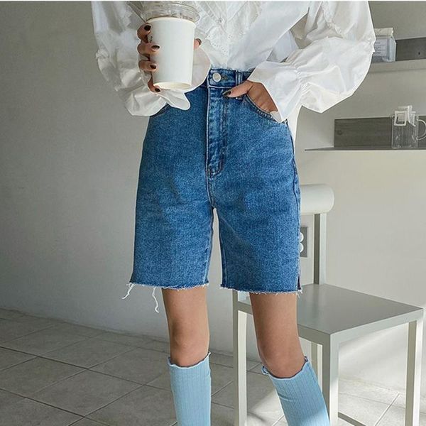 women's jeans summer 2021 high waist denim half pants for women casual loose ladies fashionable straight female chic trouses, Blue
women's jeans summer 2021 high waist denim half pants for women casual loose ladies fashionable straight female chic trouses, Blue