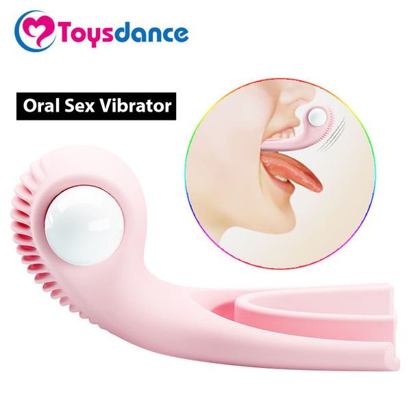 Toysdance Oral Sex Blow Job Vibrator For Couples Mouth Bullet Vibrator Adult Games Sex Toys Novelty Products Male Masturbator Y1890804