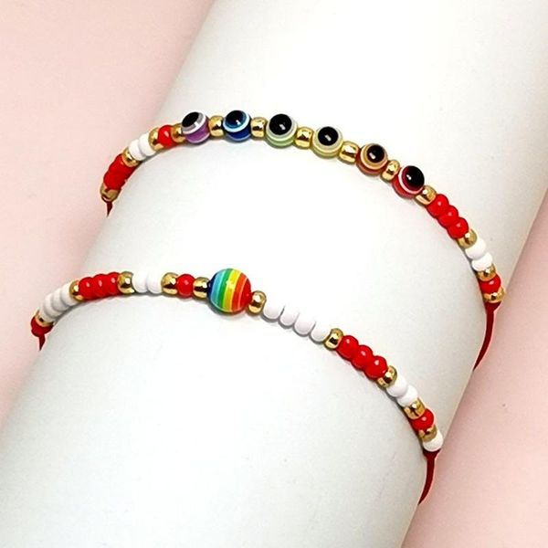 link, chain 2021 cross-border bohemian demon eye blue bracelet multicolor beige beads rainbow jewelry accessories for girls, Black
link, chain 2021 cross-border bohemian demon eye blue bracelet multicolor beige beads rainbow jewelry accessories for girls, Black