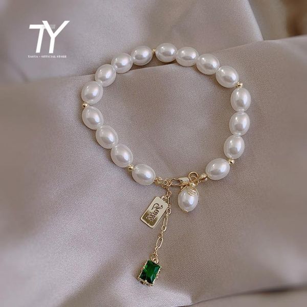 charm bracelets 2021 simple pearl green square crystal bracelet classic korean female jewelry fashion student woman, Golden;silver
charm bracelets 2021 simple pearl green square crystal bracelet classic korean female jewelry fashion student woman, Golden;silver