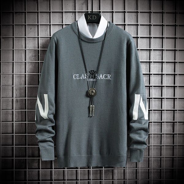 sweater knit autumn and winter men's t shirt thickened round neck pullover jacquard baseline trendy clothing, White;black
sweater knit autumn and winter men's t shirt thickened round neck pullover jacquard baseline trendy clothing, White;black