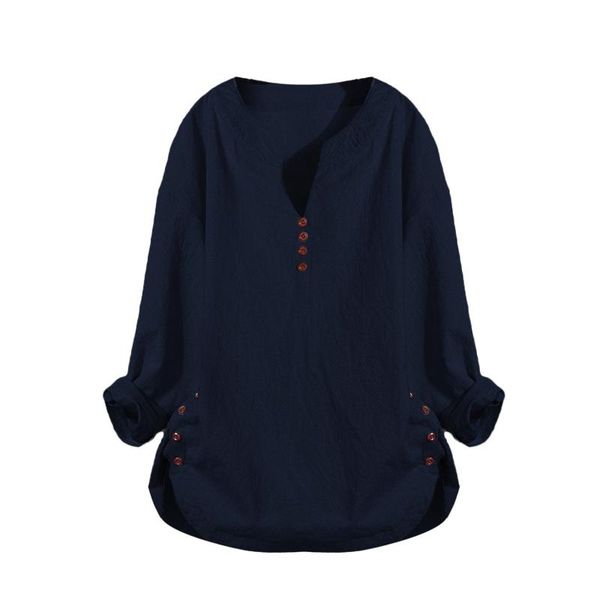 women's blouses & shirts button irregular women v-neck casual long sleeve pullover girl western style fashion mid-length cute femme clo, White
women's blouses & shirts button irregular women v-neck casual long sleeve pullover girl western style fashion mid-length cute femme clo, White