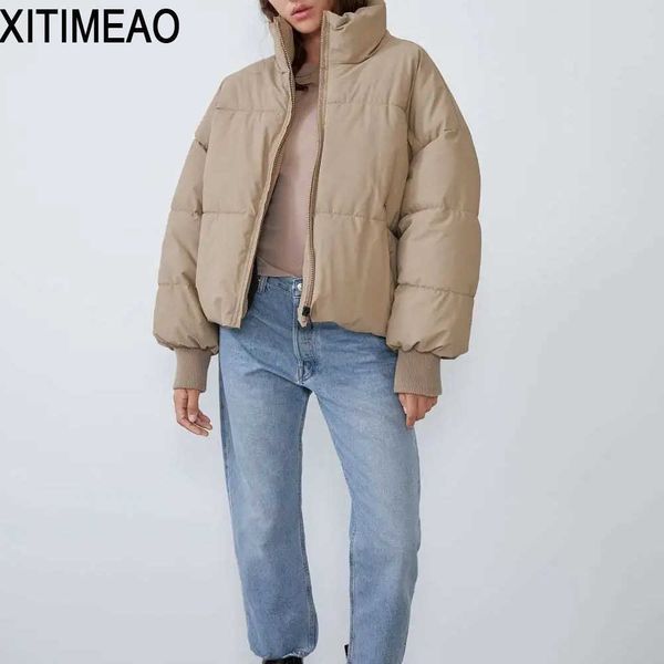 za women fashion oversized thick warm parkas coat vintage long sleeve pockets drawstring female outerwear chic 210604, Black 
za women fashion oversized thick warm parkas coat vintage long sleeve pockets drawstring female outerwear chic 210604, Black