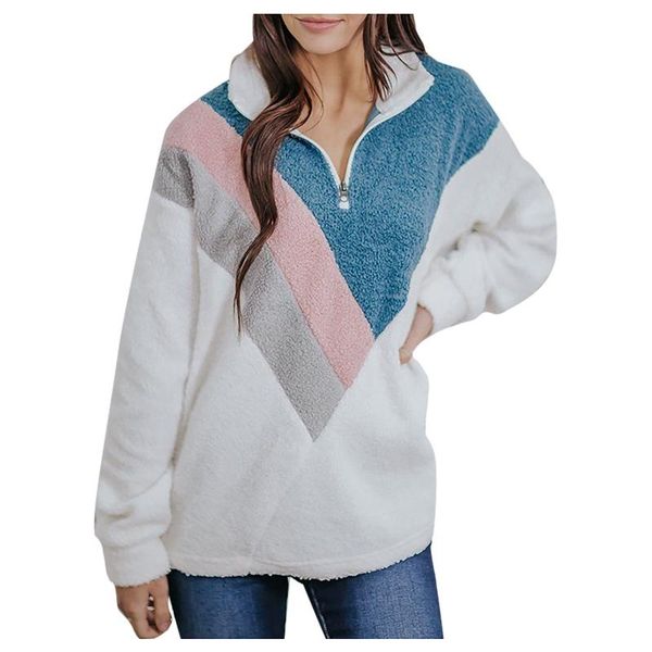 women's hoodies & sweatshirts high neck stitching hoodiesweater solid color zipper long sleeve loose wool, Black
women's hoodies & sweatshirts high neck stitching hoodiesweater solid color zipper long sleeve loose wool, Black