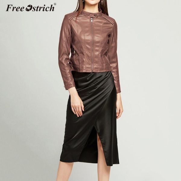 women's jackets ostrich spring autumn leather jacket women motor biker gothic faux fashion red black pink n30, Black;brown
women's jackets ostrich spring autumn leather jacket women motor biker gothic faux fashion red black pink n30, Black;brown