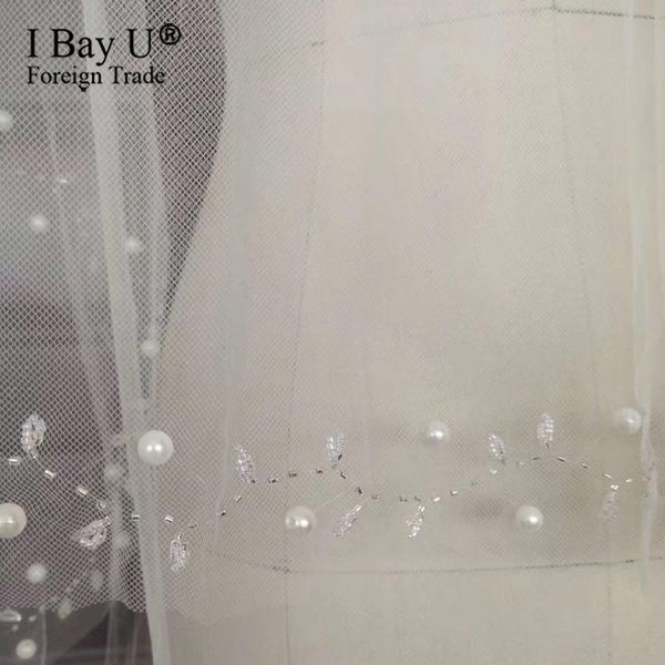 bridal veils double layer fingertip length pearl wedding veil 2 tier full beading edge pleated drape strong tulle short with comb, Black
bridal veils double layer fingertip length pearl wedding veil 2 tier full beading edge pleated drape strong tulle short with comb, Black