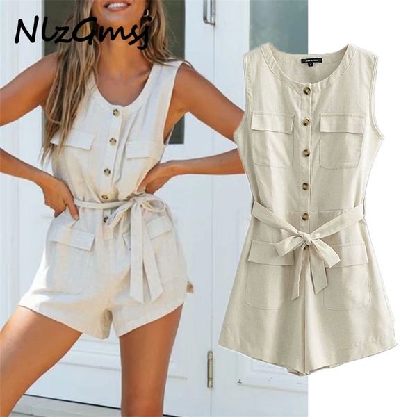 women fashion ladies button o-neck romper streetwear female chic pocket sashes playsuits 210628, Black;white
women fashion ladies button o-neck romper streetwear female chic pocket sashes playsuits 210628, Black;white