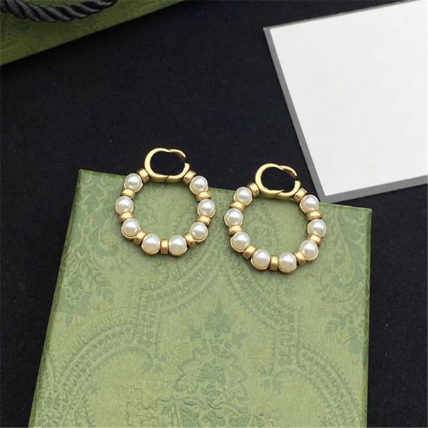 designer pearl circle earrings charm women double letter eardrop girl pendant studs for party date gift271e, Golden
designer pearl circle earrings charm women double letter eardrop girl pendant studs for party date gift271e, Golden