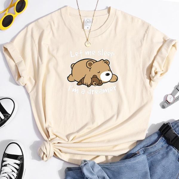 women's t-shirt bear sleeping on tummy printed tshirt fitted crew neck t-shirts casual o-neck clothes aesthetic harajuku, White
women's t-shirt bear sleeping on tummy printed tshirt fitted crew neck t-shirts casual o-neck clothes aesthetic harajuku, White