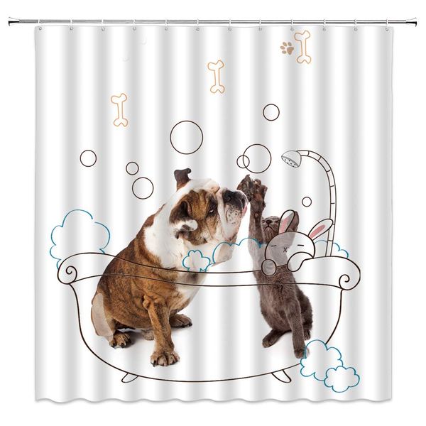 animals shower curtain sets funny pet dog and cat bathing with bubbles shamping having bone paw print kids girl boy room
animals shower curtain sets funny pet dog and cat bathing with bubbles shamping having bone paw print kids girl boy room