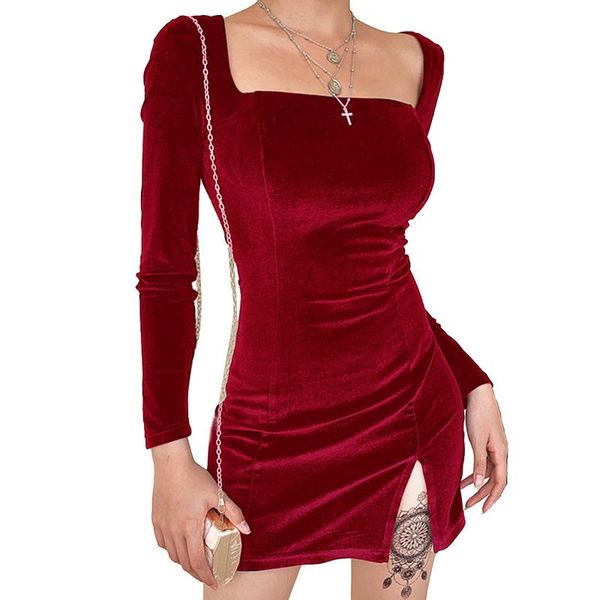 vintage elegant red party dress women velent square collar backless long sleeve slit mini nightclub 2021 vestidos casual dresses, Black;gray
vintage elegant red party dress women velent square collar backless long sleeve slit mini nightclub 2021 vestidos casual dresses, Black;gray