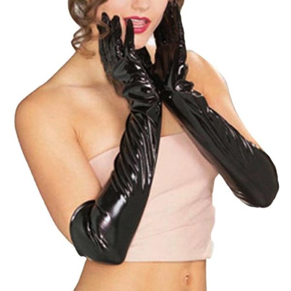 five fingers gloves gothic women wet look faux leather evening party dress cosplay costume accessories, Blue;gray
five fingers gloves gothic women wet look faux leather evening party dress cosplay costume accessories, Blue;gray