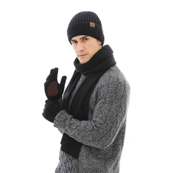 hat scarf glove set h standard accessories autumn and winter men's flannel gloves three piece gift, Blue;gray
hat scarf glove set h standard accessories autumn and winter men's flannel gloves three piece gift, Blue;gray