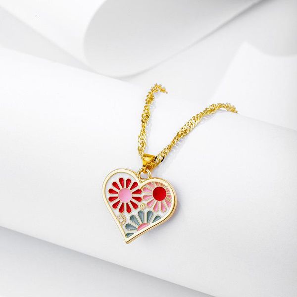 pendant necklaces minar sweet boho multicolor daisies for women gold color twist chain enamel love heart choker necklace gifts, Silver
pendant necklaces minar sweet boho multicolor daisies for women gold color twist chain enamel love heart choker necklace gifts, Silver