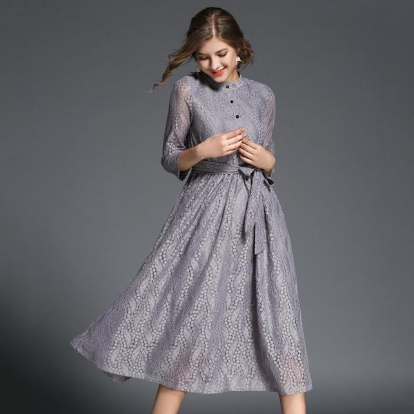 casual dresses plus size women lace w/sashes 2021 stand collar 3/4 sleeve gray dress feminino hollow out khaki vestidos de festa n609ys, Black;gray
casual dresses plus size women lace w/sashes 2021 stand collar 3/4 sleeve gray dress feminino hollow out khaki vestidos de festa n609ys, Black;gray