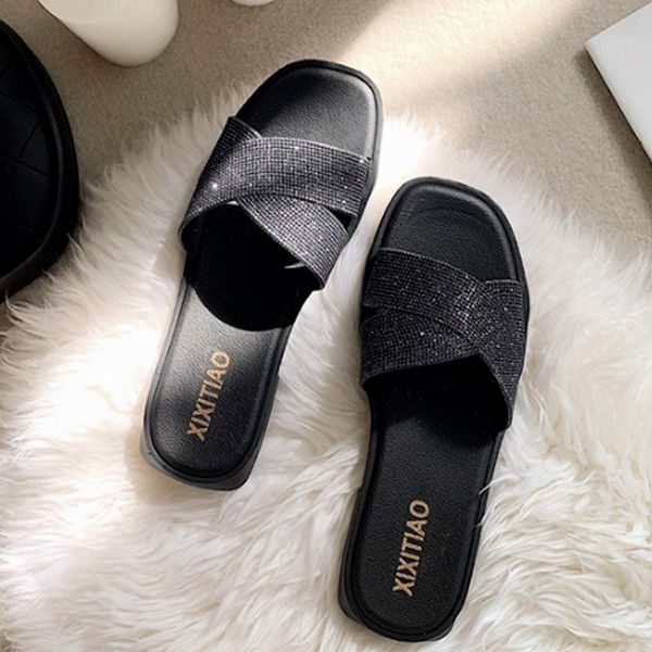 slippers summer women fashion shiny crystal platform flat solid eva outdoor luxury slides ladies shoes female whosale 2021, Black
slippers summer women fashion shiny crystal platform flat solid eva outdoor luxury slides ladies shoes female whosale 2021, Black