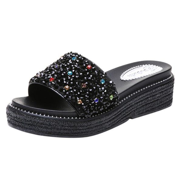 women's slipper ladies shoes fashion crystal loafers casual sandals flats beach slippers, Black
women's slipper ladies shoes fashion crystal loafers casual sandals flats beach slippers, Black