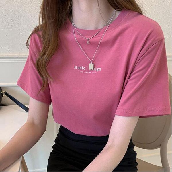women's t-shirt campus style tshirt woman letters print short sleeve o neck women tees casual loose female, White
women's t-shirt campus style tshirt woman letters print short sleeve o neck women tees casual loose female, White