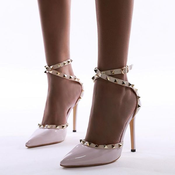 dress shoes spring women high heels rivet pumps sandals pointed toe ankle buckle strap studded stiletto heel wedding, Black
dress shoes spring women high heels rivet pumps sandals pointed toe ankle buckle strap studded stiletto heel wedding, Black