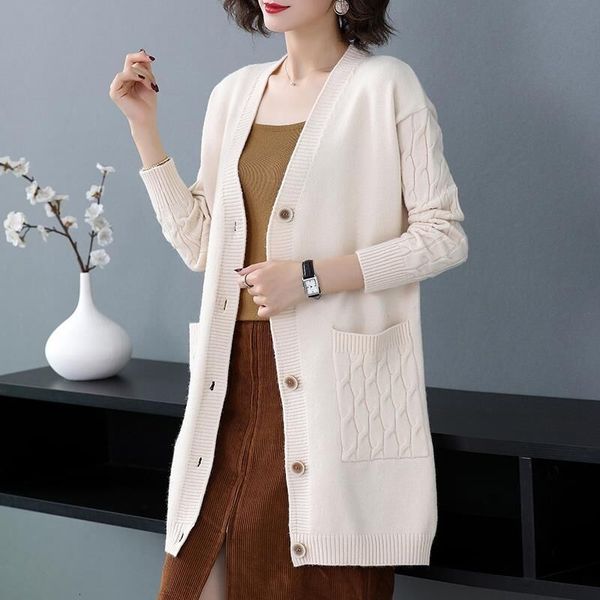 women's luxury jacket 2021 spring autumn knitted cardigan medium and korean version outer sweater fashionable women's versatile lo, Black;brown
women's luxury jacket 2021 spring autumn knitted cardigan medium and korean version outer sweater fashionable women's versatile lo, Black;brown