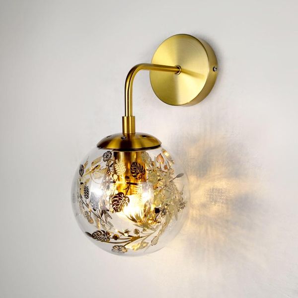 minimalism wall lamp glass ball metal leaf gold iron nordic wandlamp sconce for bedroom bar cafe light lampade da parete
minimalism wall lamp glass ball metal leaf gold iron nordic wandlamp sconce for bedroom bar cafe light lampade da parete