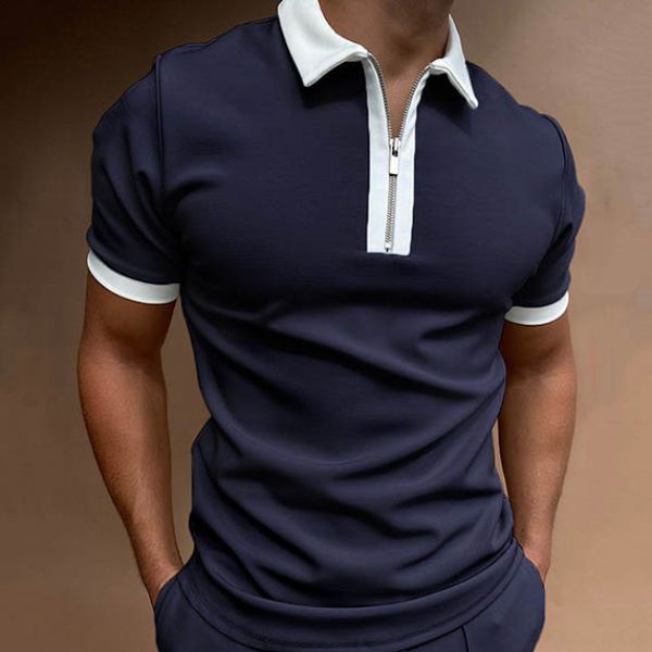 chunse pattern men's zipper polo shirt comfortable breathable fashionable cool daily travel work party, White;black
chunse pattern men's zipper polo shirt comfortable breathable fashionable cool daily travel work party, White;black