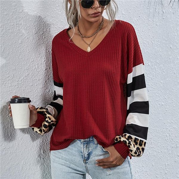 women's t-shirt autumn women long lantern sleeve t shirt 2021 striped tee female leopard stitching tees fashion loose lady, White
women's t-shirt autumn women long lantern sleeve t shirt 2021 striped tee female leopard stitching tees fashion loose lady, White