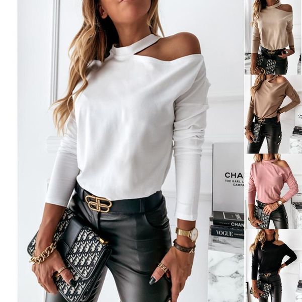 women solid autumn long sleeve t shirt for halter patchwork clothes girls drop m733 women's blouses & shirts, White
women solid autumn long sleeve t shirt for halter patchwork clothes girls drop m733 women's blouses & shirts, White