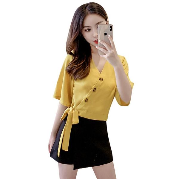 women's blouses & shirts 2021 summer women short sleeve bow irregular slim casual solid fashion chiffon, White
women's blouses & shirts 2021 summer women short sleeve bow irregular slim casual solid fashion chiffon, White