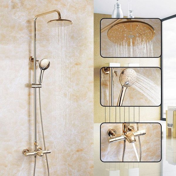 thermostatic shower faucet set gold bathroom rainfall shower set with mixer tap wall mounted bath & faucet sl666
thermostatic shower faucet set gold bathroom rainfall shower set with mixer tap wall mounted bath & faucet sl666
