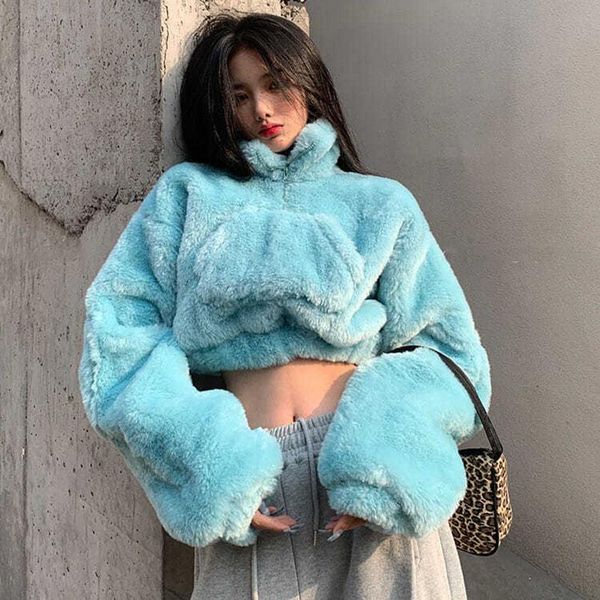 women's fur & faux lucyever short coat for women 2021 autumn winter thick lamb cashmere pullover female korean fashion pocket plush, Black
women's fur & faux lucyever short coat for women 2021 autumn winter thick lamb cashmere pullover female korean fashion pocket plush, Black