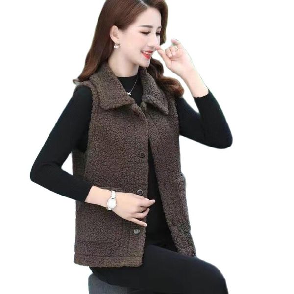 women's vests 5xl 6xl lamb wool autumn winter coat women jacket fleece shaggy warm sleeveless waistcoat overcoat single breasted outwea, Black;white
women's vests 5xl 6xl lamb wool autumn winter coat women jacket fleece shaggy warm sleeveless waistcoat overcoat single breasted outwea, Black;white