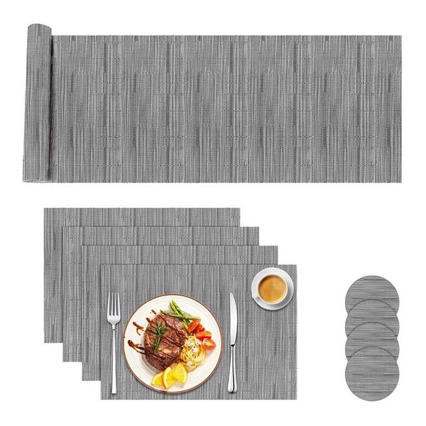 mats & pads table runner,placemats and sets,stain-resistant woven non-slip washable heat resistant place mats,grey,9 pack
mats & pads table runner,placemats and sets,stain-resistant woven non-slip washable heat resistant place mats,grey,9 pack