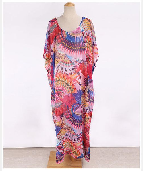 women's swimwear print chiffon summer maxi boho batwing sleeve kaftan beach cover up holiday robe vintage pareos afhg, White;black
women's swimwear print chiffon summer maxi boho batwing sleeve kaftan beach cover up holiday robe vintage pareos afhg, White;black